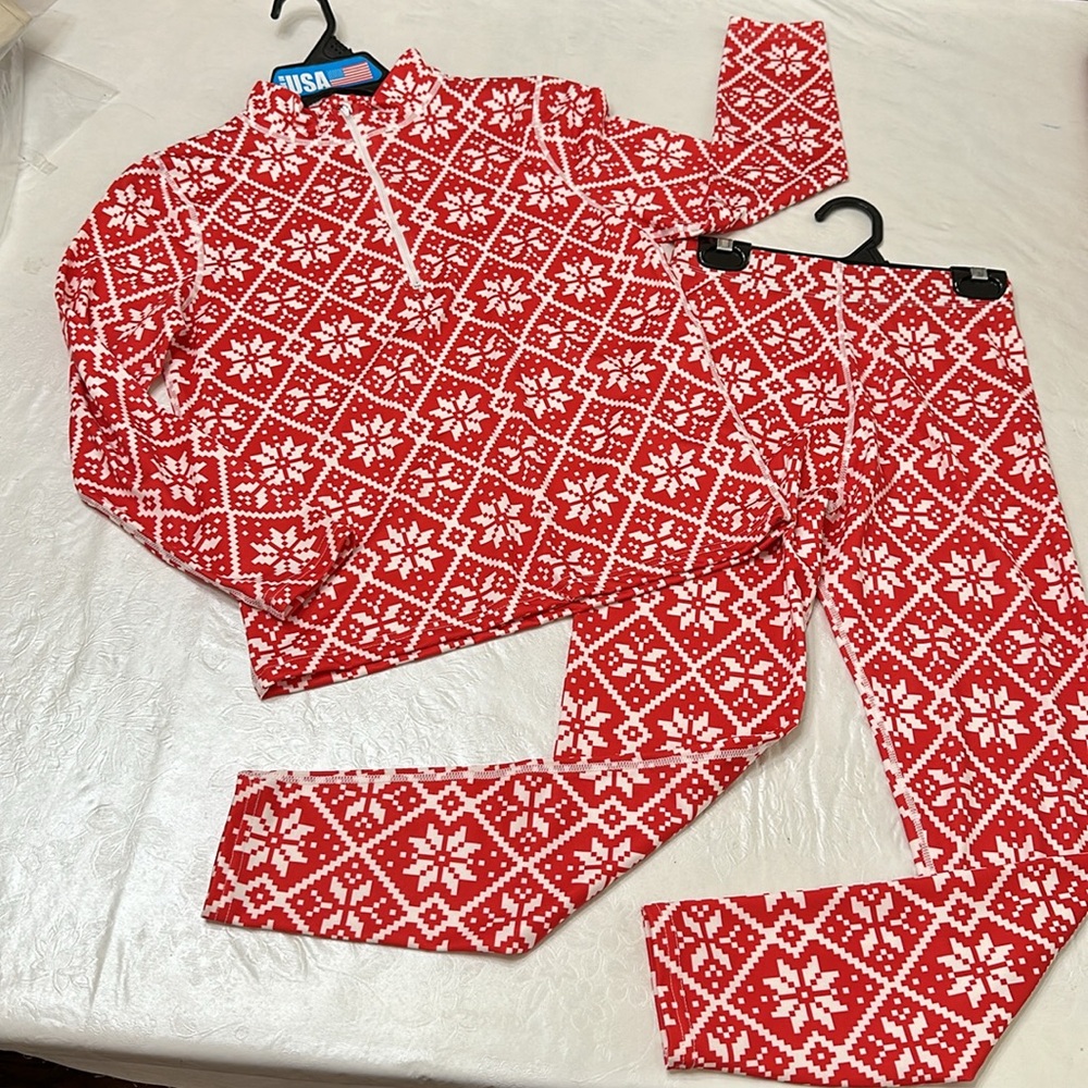 PolarMax QUATTRO FLEECE BASELAYER SET - Red/White